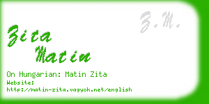 zita matin business card